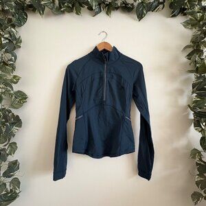 Lululemon Athletic Front Of The Pack 1/2 Zip Pullover Jacket Nocturnal Teal Sz 4